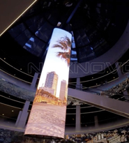 Oval transparent led screen for CC Diagonal Mar in Barcelona, Spain